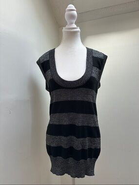 FOREVER 21 Y2K Grunge Skater Striped Sleeveless Longlined Top Size Large
